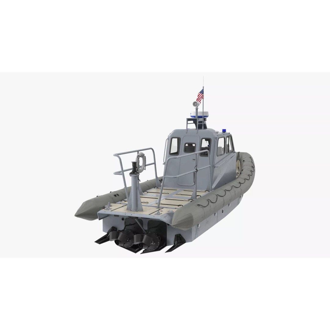 American Military Inflatable Assault Boat 3D Model – Rigged, PBR, FBX - View 9