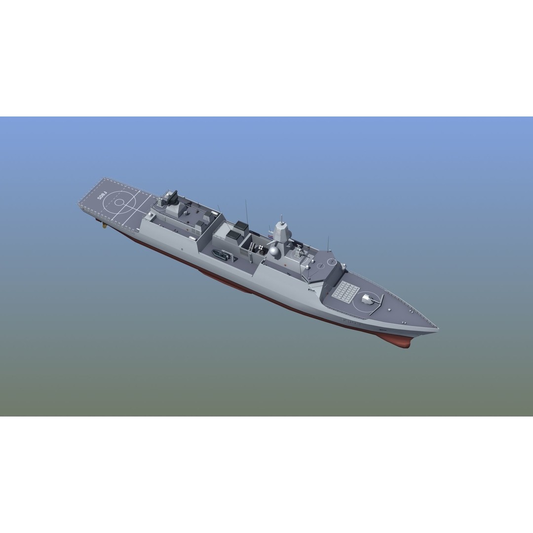 HNLMS Evertsen Frigate 3D Model – Military Watercraft, FBX, Game Ready - View 10