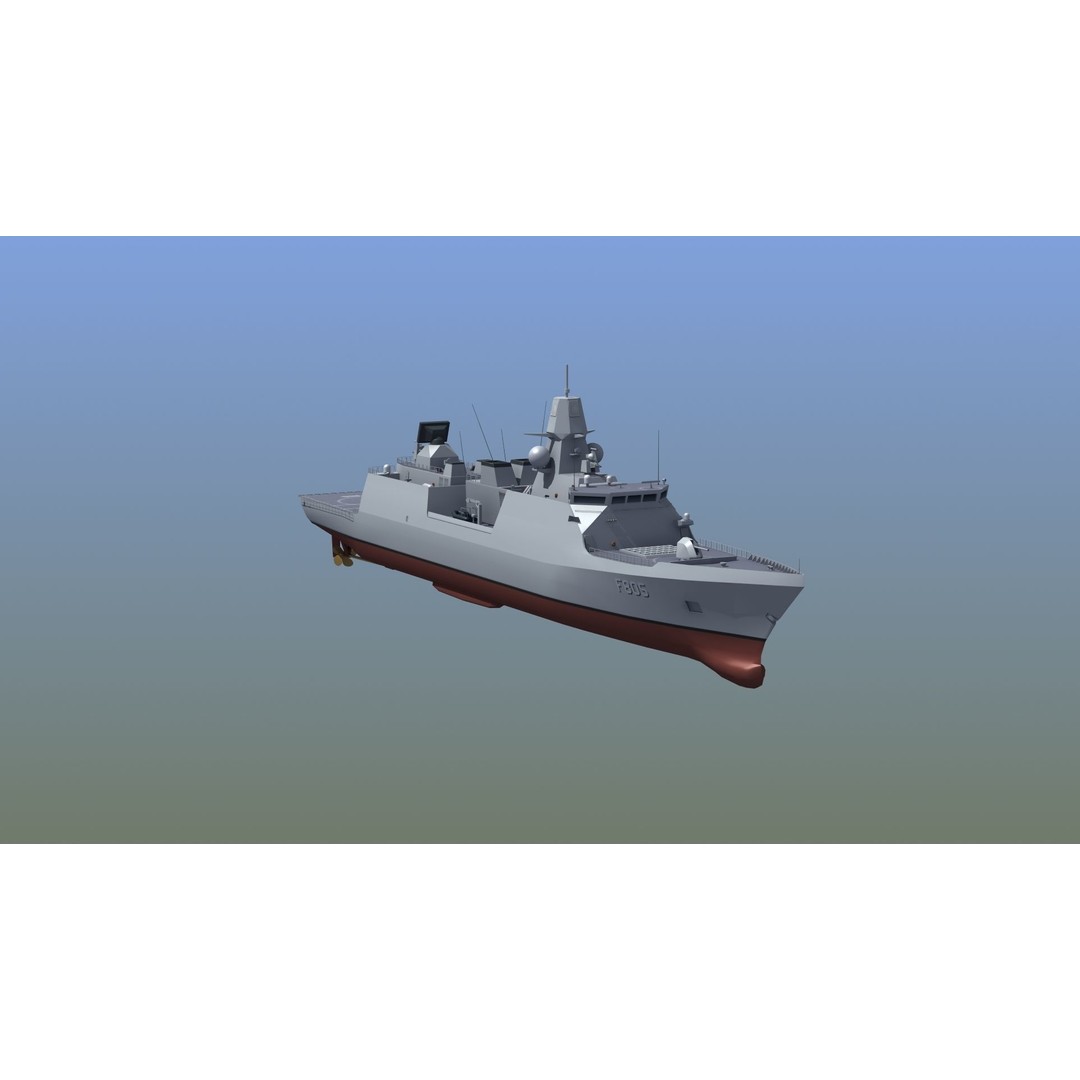 HNLMS Evertsen Frigate 3D Model – Military Watercraft, FBX, Game Ready - View 14