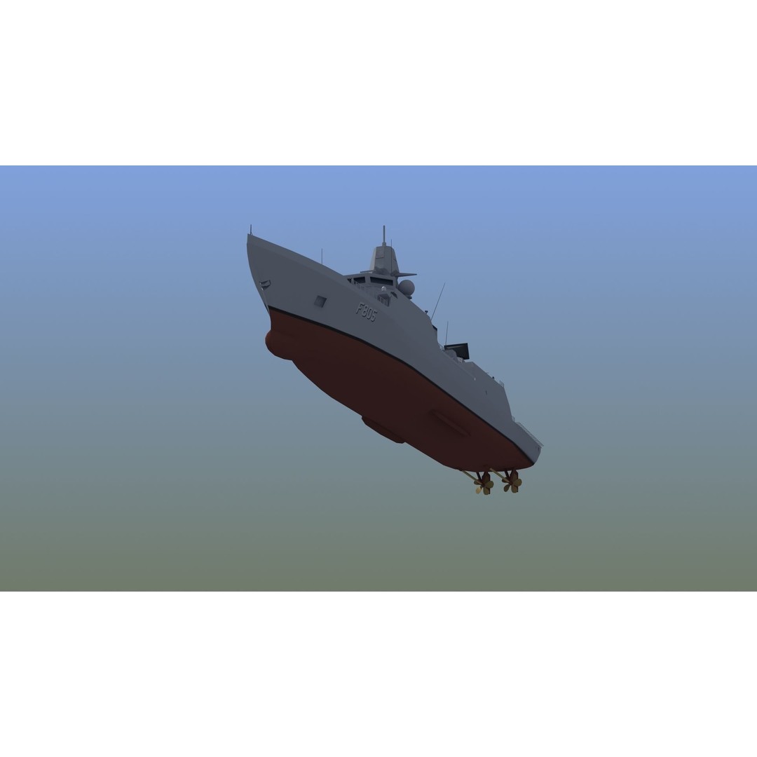 HNLMS Evertsen Frigate 3D Model – Military Watercraft, FBX, Game Ready - View 17