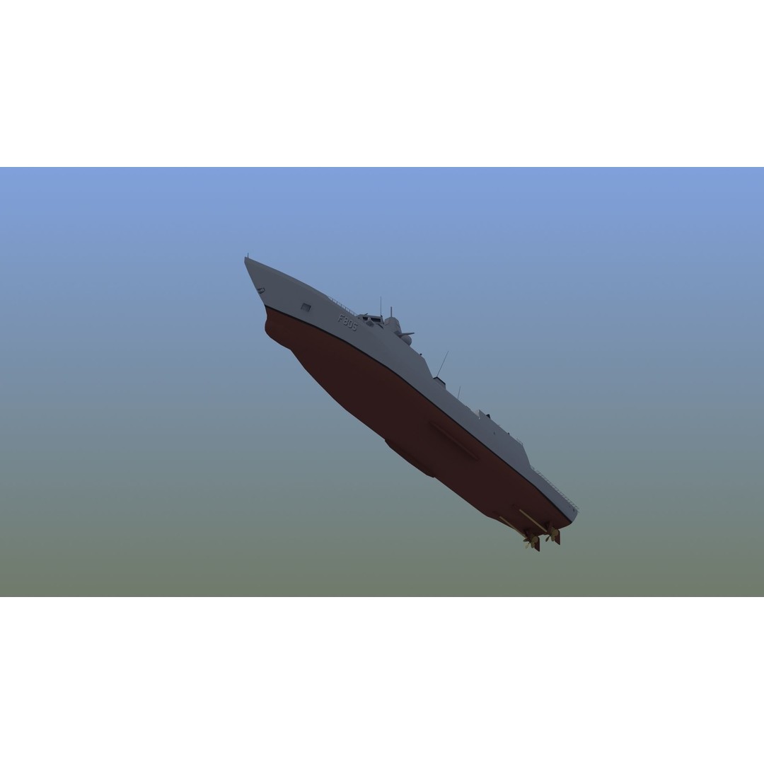 HNLMS Evertsen Frigate 3D Model – Military Watercraft, FBX, Game Ready - View 18