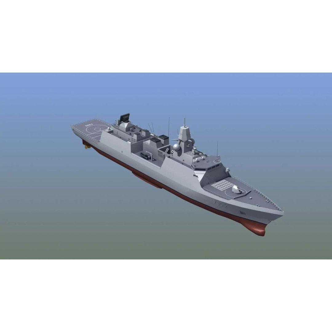 HNLMS Evertsen Frigate 3D Model – Military Watercraft, FBX, Game Ready - View 2