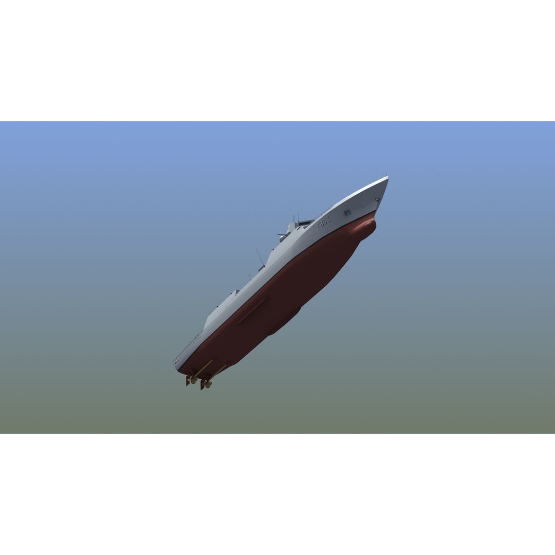 HNLMS Evertsen Frigate 3D Model – Military Watercraft, FBX, Game Ready - View 20