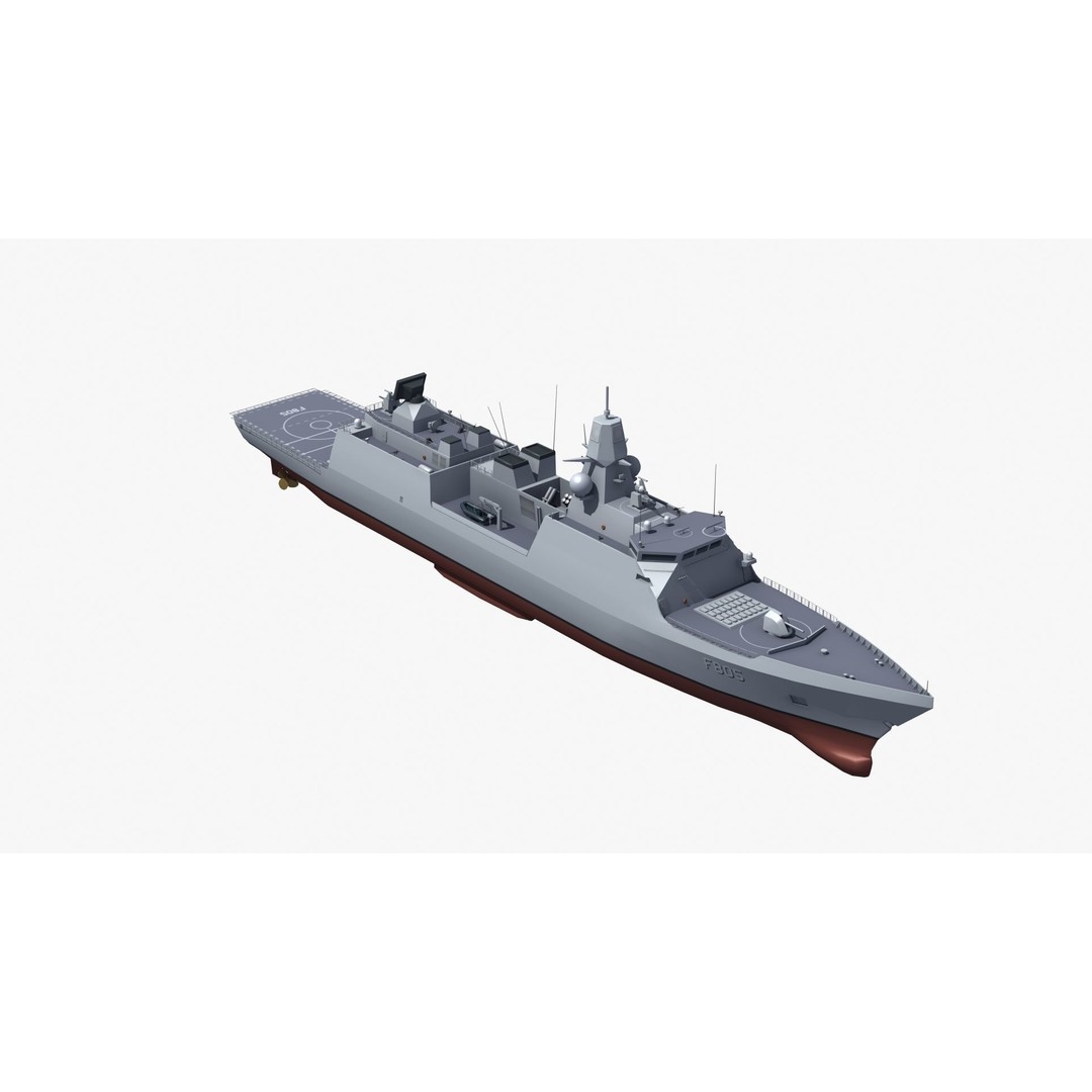 HNLMS Evertsen Frigate 3D Model – Military Watercraft, FBX, Game Ready - View 21
