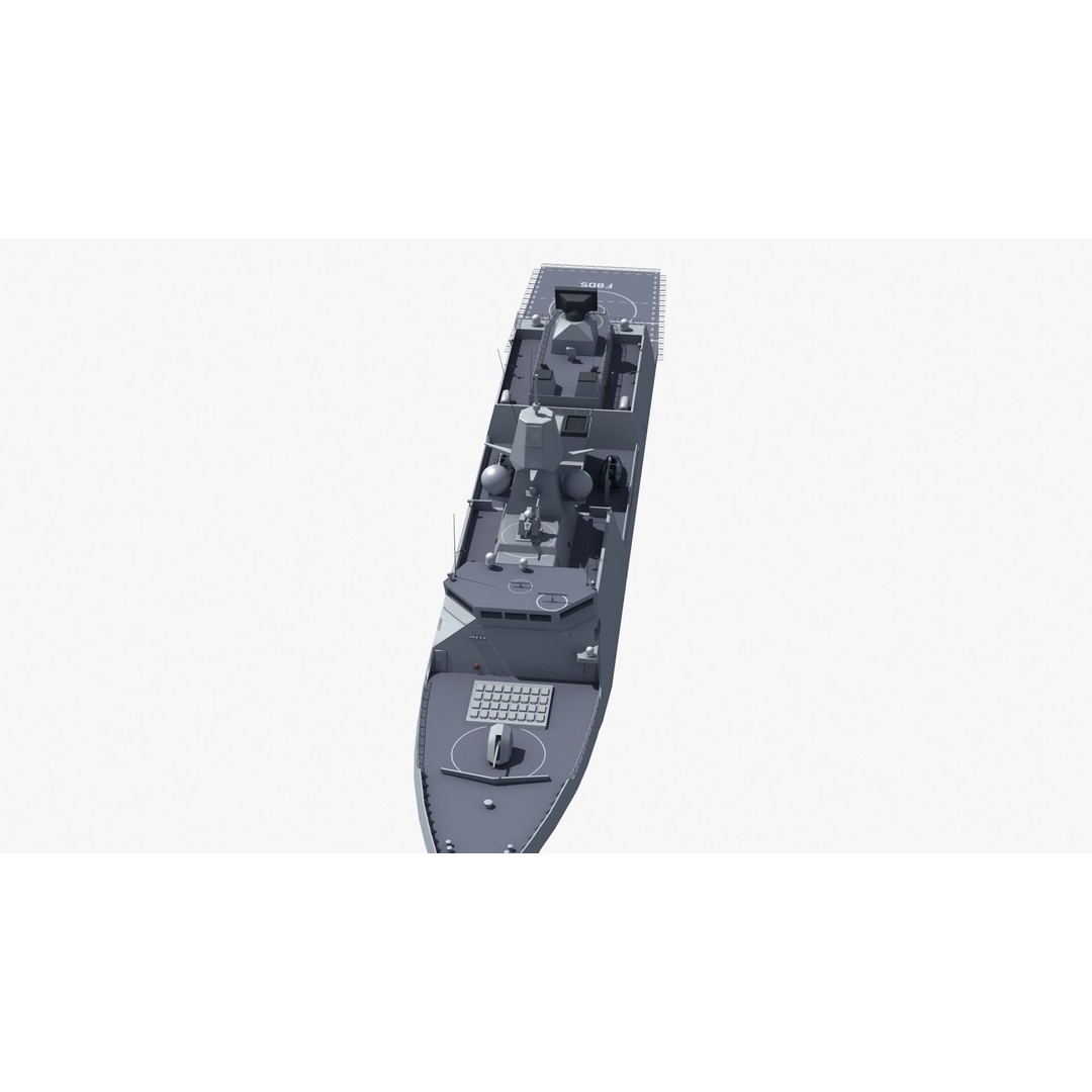 HNLMS Evertsen Frigate 3D Model – Military Watercraft, FBX, Game Ready - View 22