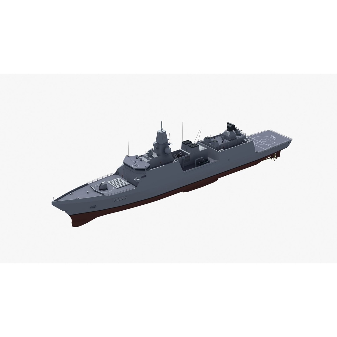 HNLMS Evertsen Frigate 3D Model – Military Watercraft, FBX, Game Ready - View 23