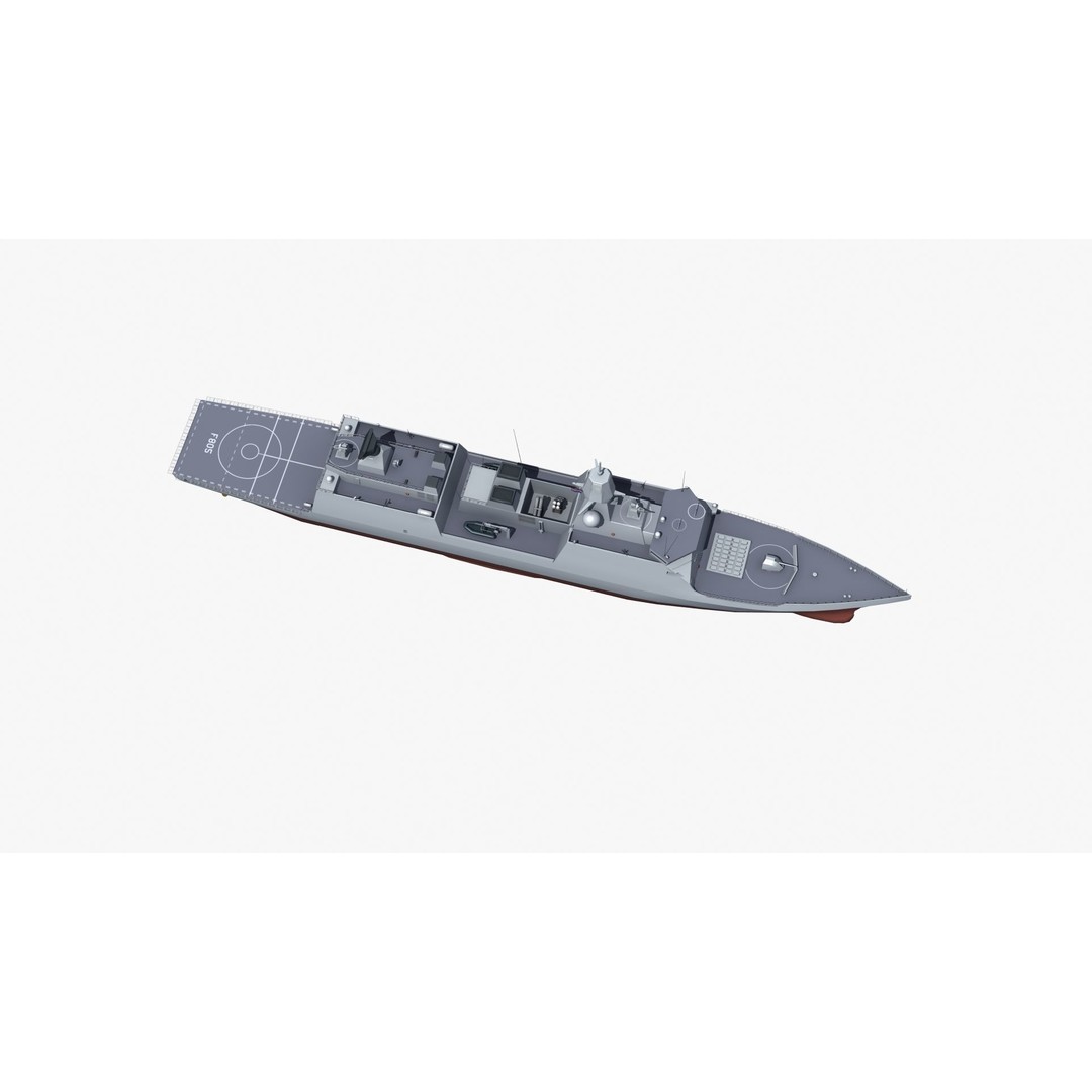 HNLMS Evertsen Frigate 3D Model – Military Watercraft, FBX, Game Ready - View 25