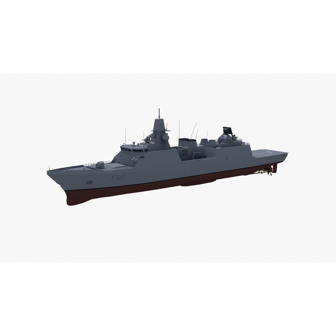 HNLMS Evertsen Frigate 3D Model – Military Watercraft, FBX, Game Ready - View 27