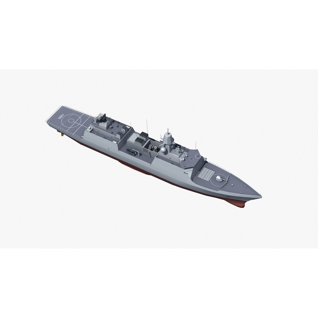 HNLMS Evertsen Frigate 3D Model – Military Watercraft, FBX, Game Ready - View 29