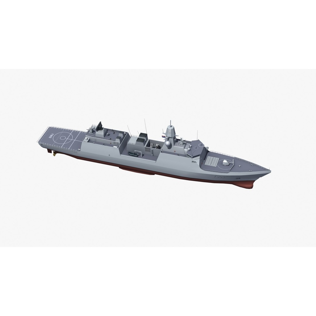 HNLMS Evertsen Frigate 3D Model – Military Watercraft, FBX, Game Ready - View 30