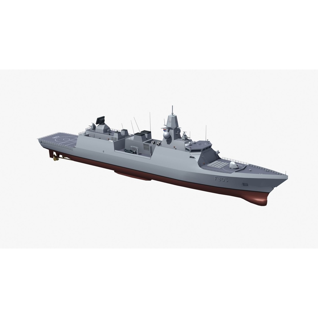 HNLMS Evertsen Frigate 3D Model – Military Watercraft, FBX, Game Ready - View 32