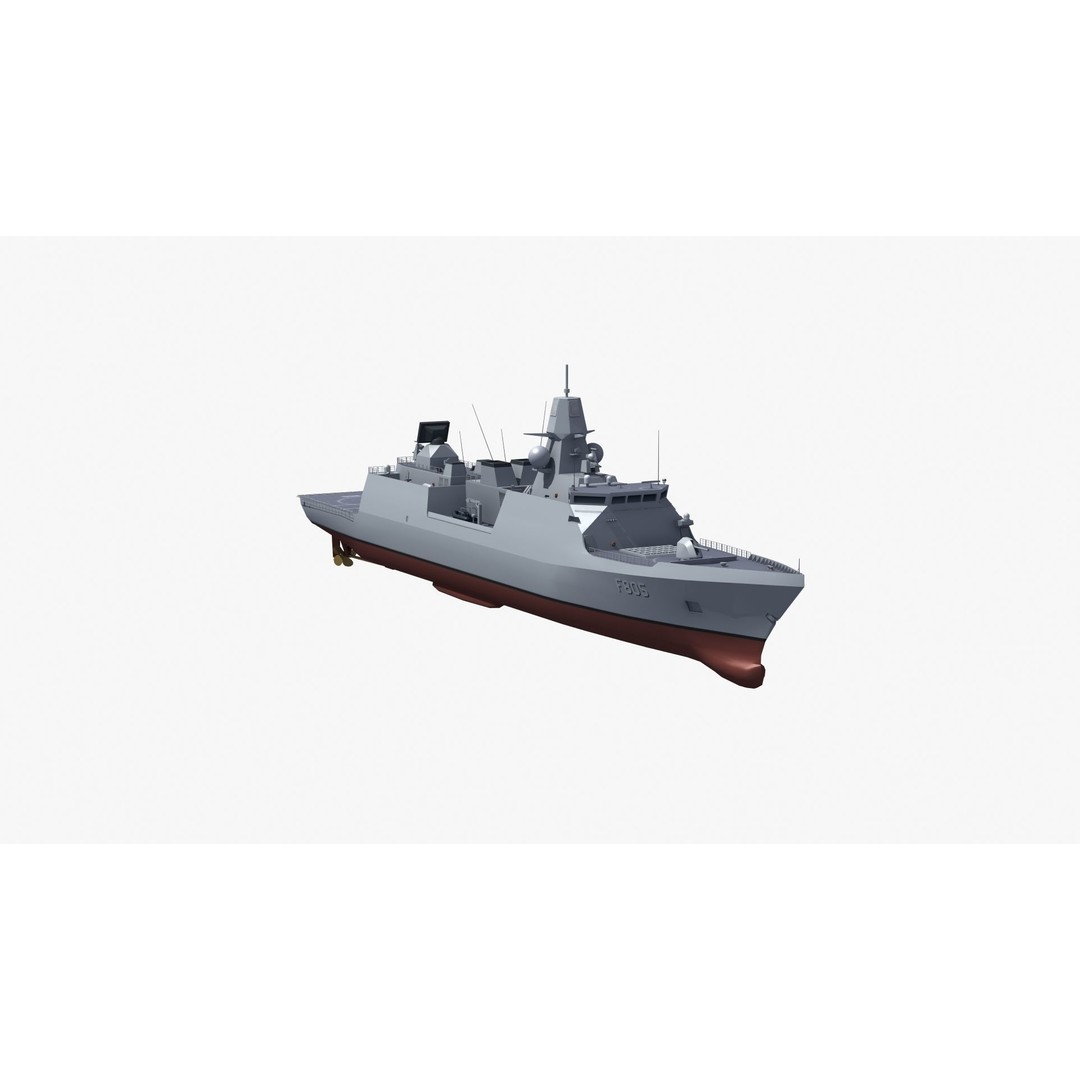 HNLMS Evertsen Frigate 3D Model – Military Watercraft, FBX, Game Ready - View 33