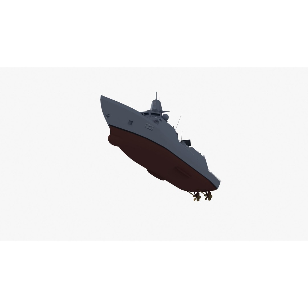 HNLMS Evertsen Frigate 3D Model – Military Watercraft, FBX, Game Ready - View 36
