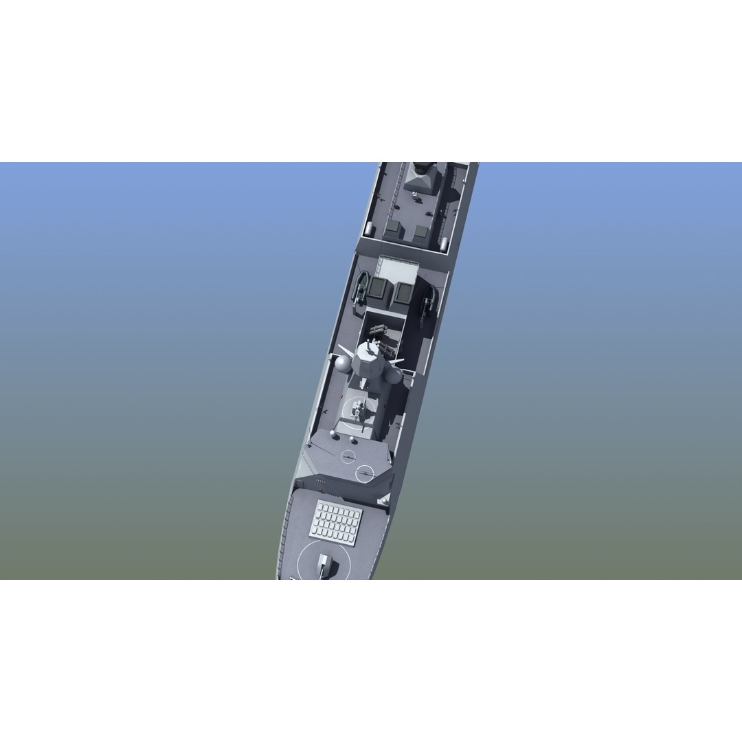 HNLMS Evertsen Frigate 3D Model – Military Watercraft, FBX, Game Ready - View 5