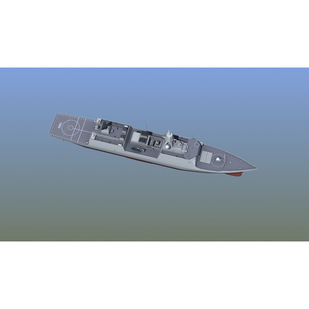HNLMS Evertsen Frigate 3D Model – Military Watercraft, FBX, Game Ready - View 6