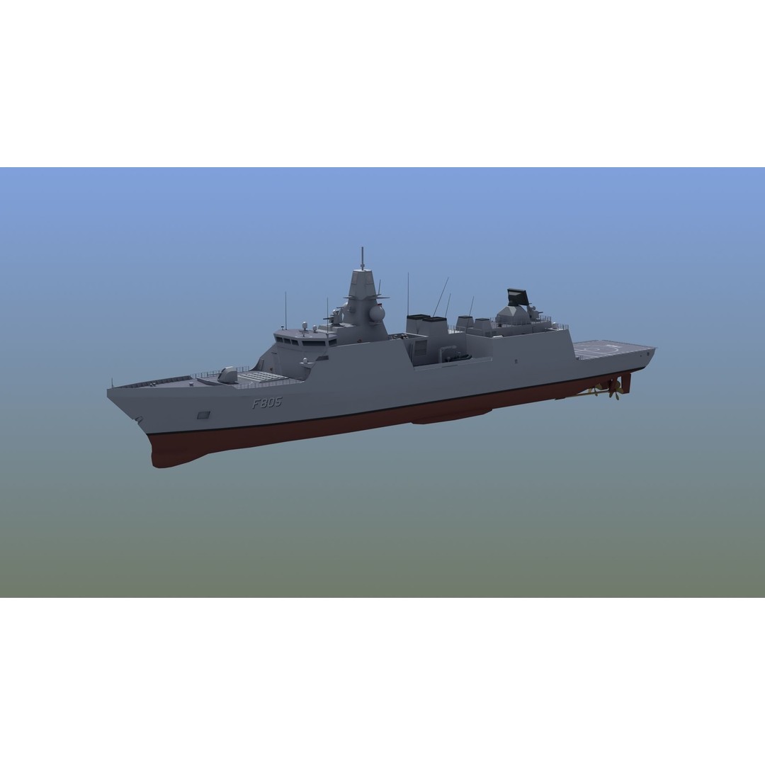 HNLMS Evertsen Frigate 3D Model – Military Watercraft, FBX, Game Ready - View 8