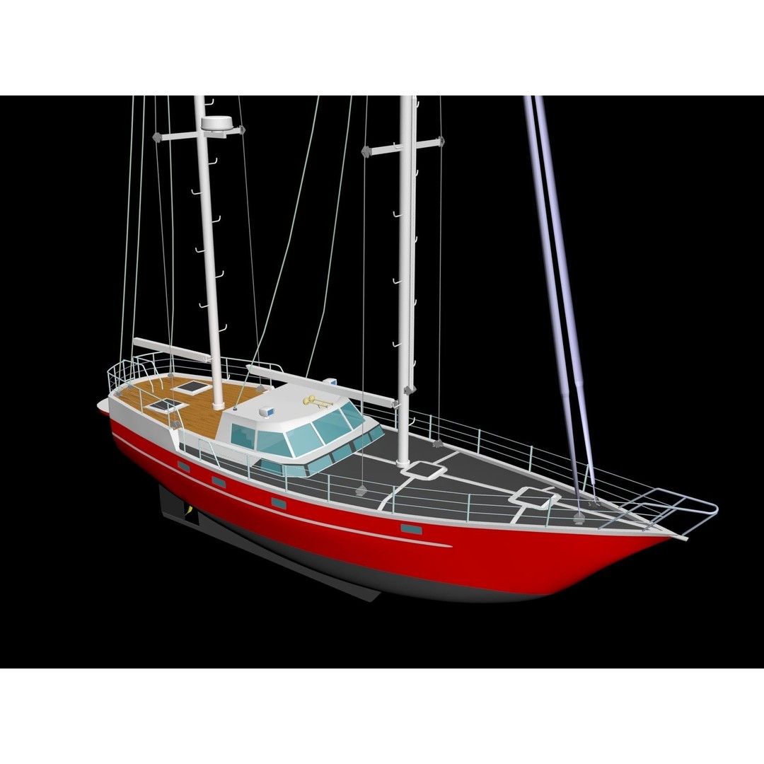 Feltz Scorpion III Sailboat 3D Model – Rigged Watercraft, FBX, OBJ - View 9