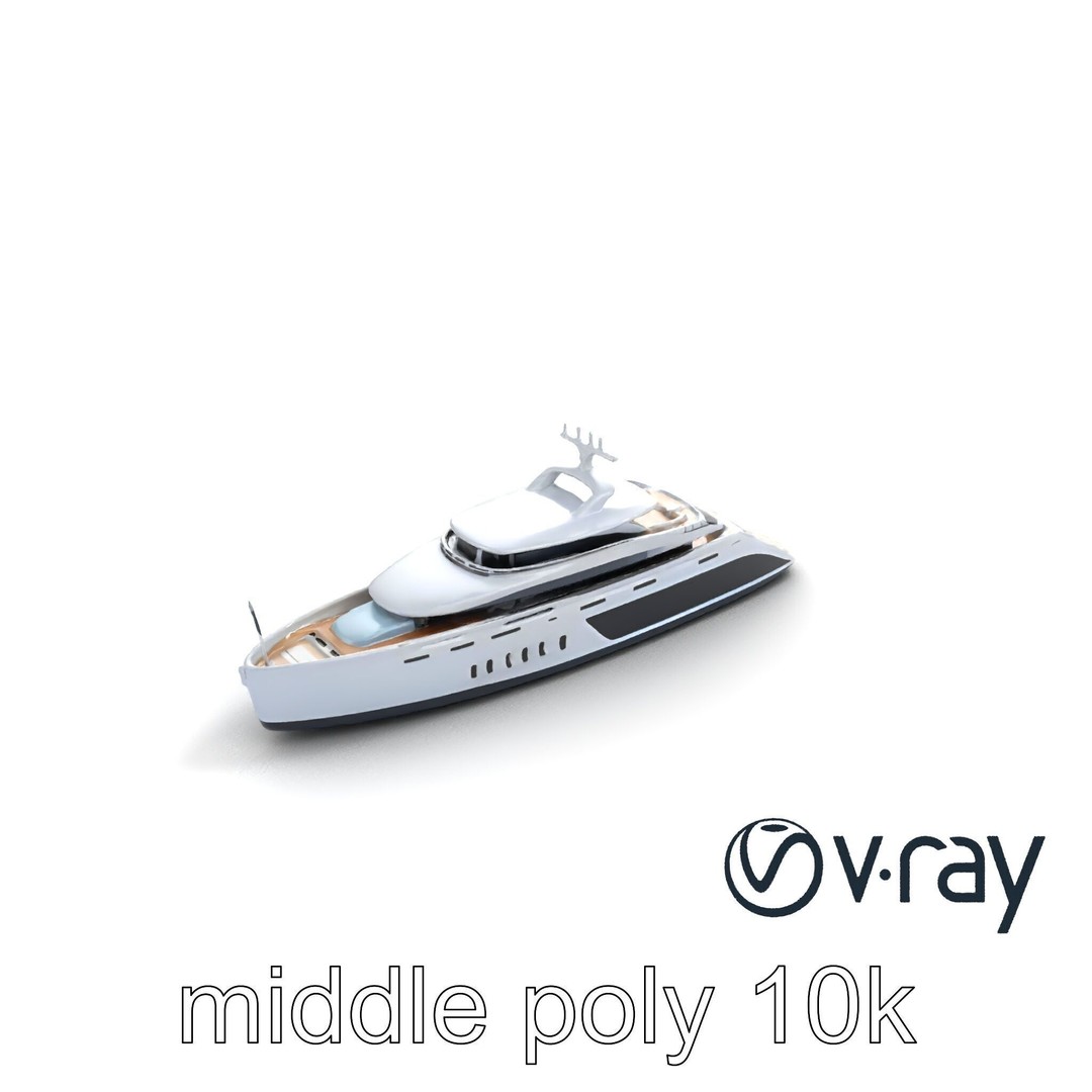 Catamaran Superyacht 3D Model – Low Poly PBR Asset, FBX, Game Ready - View 10