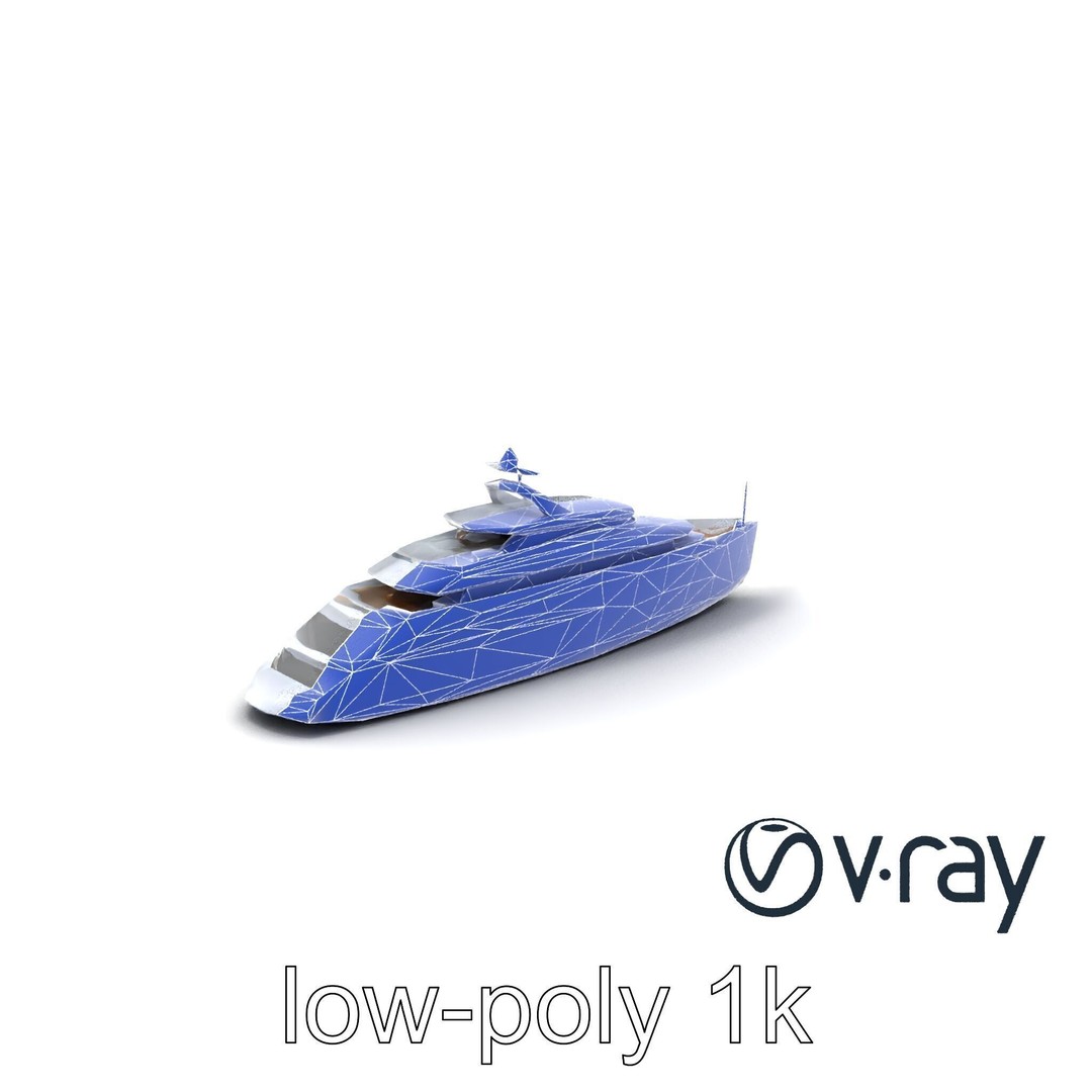 Catamaran Superyacht 3D Model – Low Poly PBR Asset, FBX, Game Ready - View 11