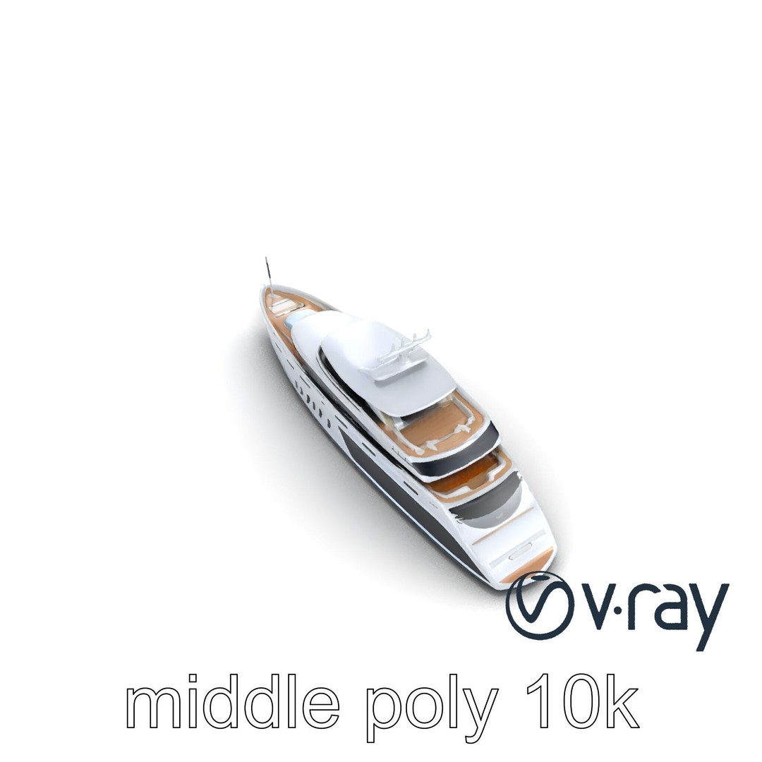 Catamaran Superyacht 3D Model – Low Poly PBR Asset, FBX, Game Ready - View 12