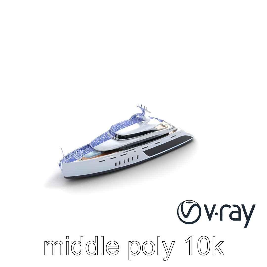 Catamaran Superyacht 3D Model – Low Poly PBR Asset, FBX, Game Ready - View 15