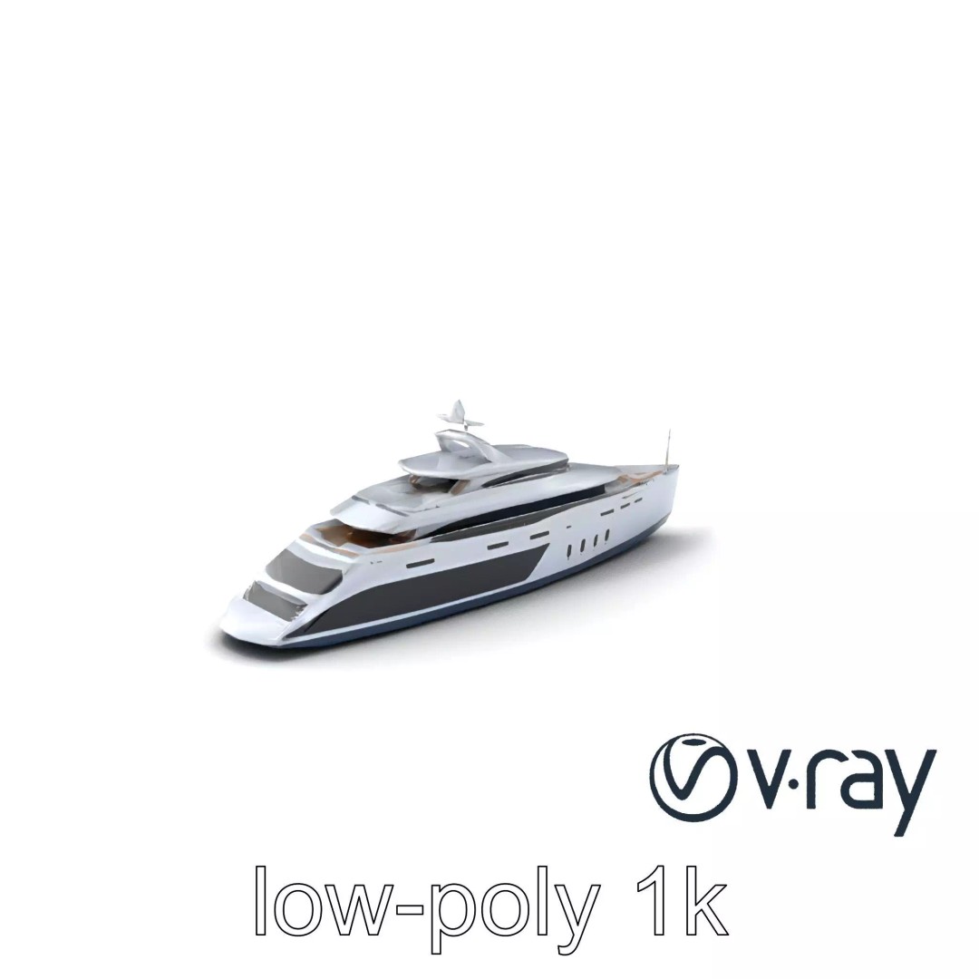 Catamaran Superyacht 3D Model – Low Poly PBR Asset, FBX, Game Ready - View 2