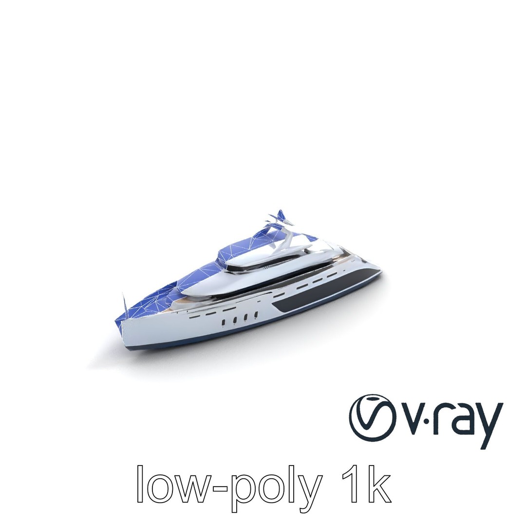 Catamaran Superyacht 3D Model – Low Poly PBR Asset, FBX, Game Ready - View 22