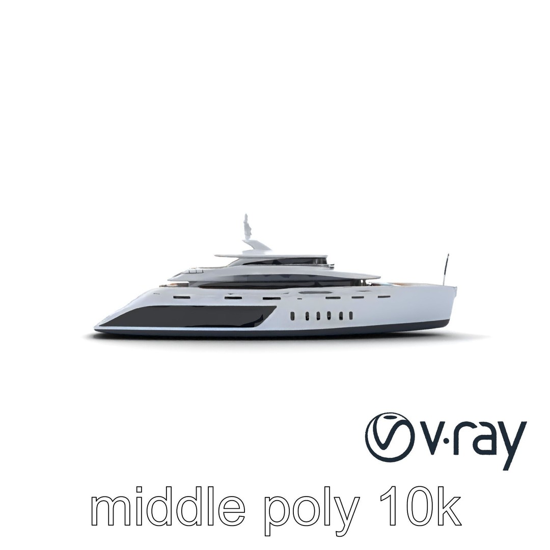 Catamaran Superyacht 3D Model – Low Poly PBR Asset, FBX, Game Ready - View 23