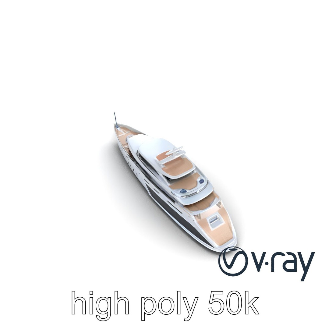 Catamaran Superyacht 3D Model – Low Poly PBR Asset, FBX, Game Ready - View 26