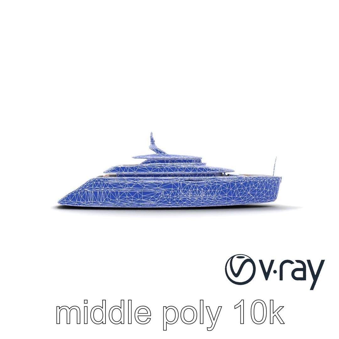 Catamaran Superyacht 3D Model – Low Poly PBR Asset, FBX, Game Ready - View 27