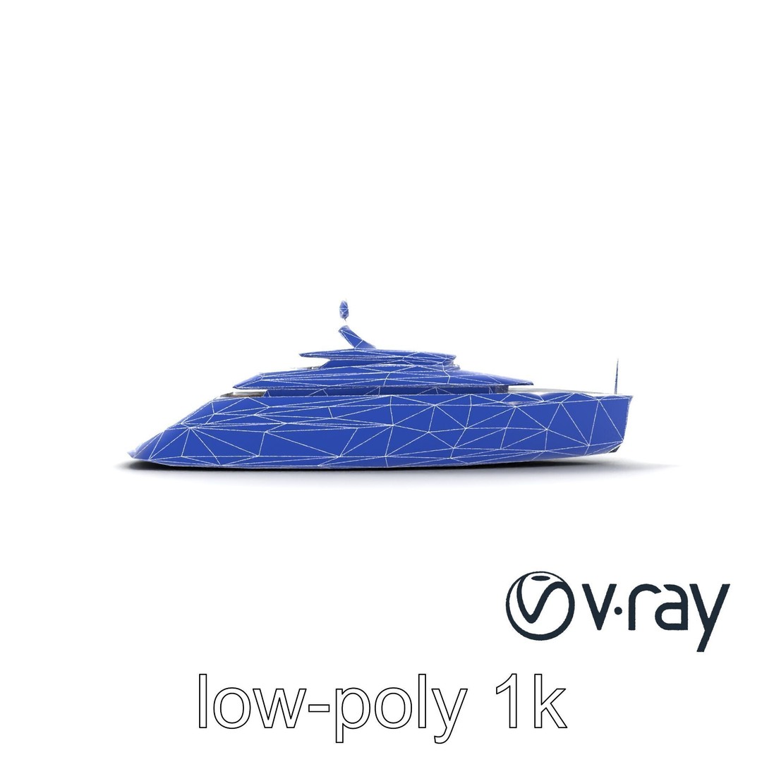 Catamaran Superyacht 3D Model – Low Poly PBR Asset, FBX, Game Ready - View 28