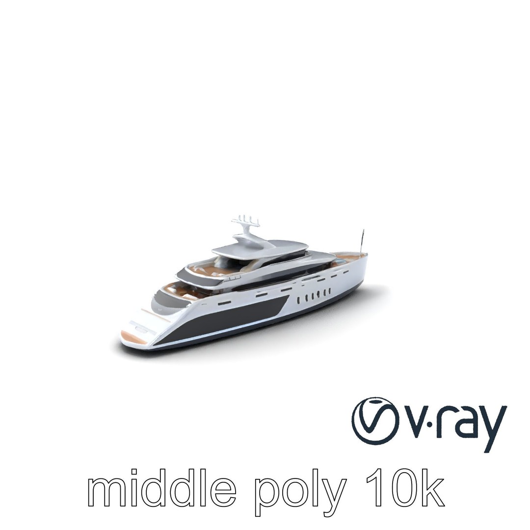 Catamaran Superyacht 3D Model – Low Poly PBR Asset, FBX, Game Ready - View 4