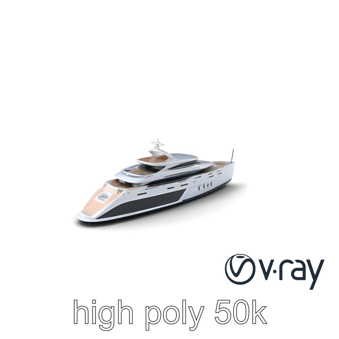 Catamaran Superyacht 3D Model – Low Poly PBR Asset, FBX, Game Ready - View 6