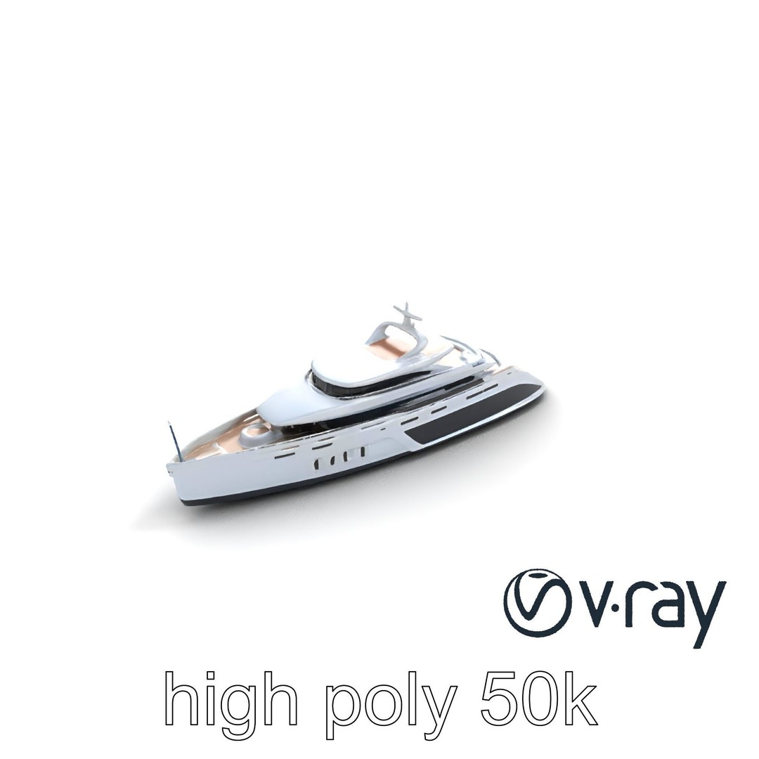 Catamaran Superyacht 3D Model – Low Poly PBR Asset, FBX, Game Ready - View 9