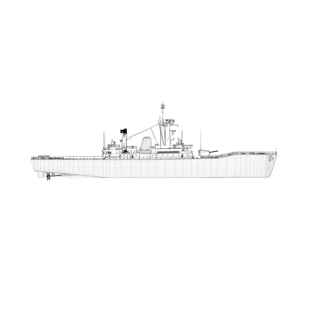 Leander Class Frigate 3D Model – Rigged Military Watercraft, FBX