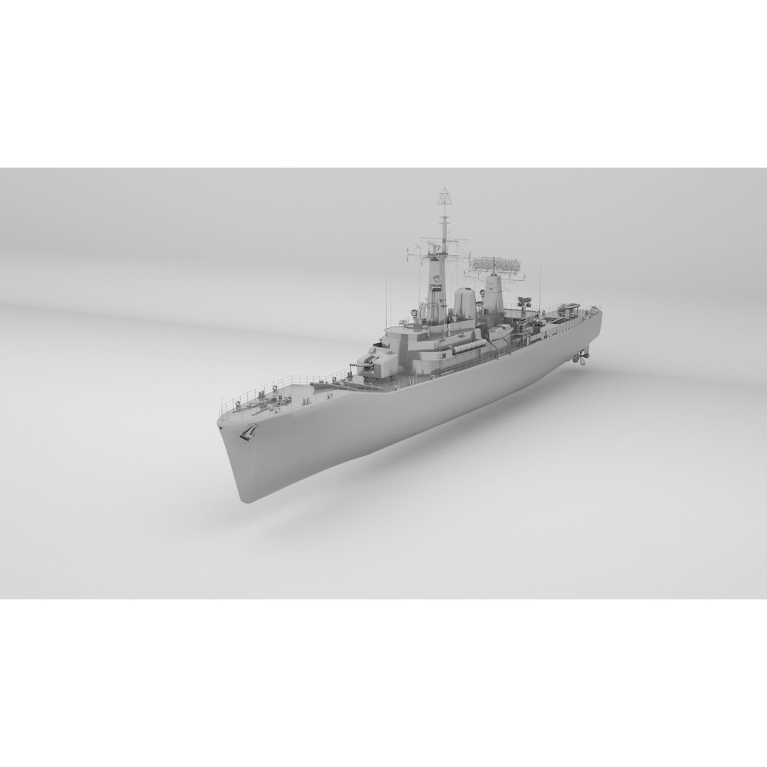 Leander Class Frigate 3D Model – Rigged Military Watercraft, FBX - View 10