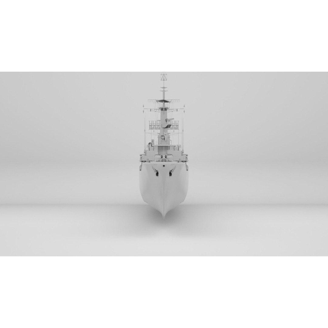 Leander Class Frigate 3D Model – Rigged Military Watercraft, FBX - View 14
