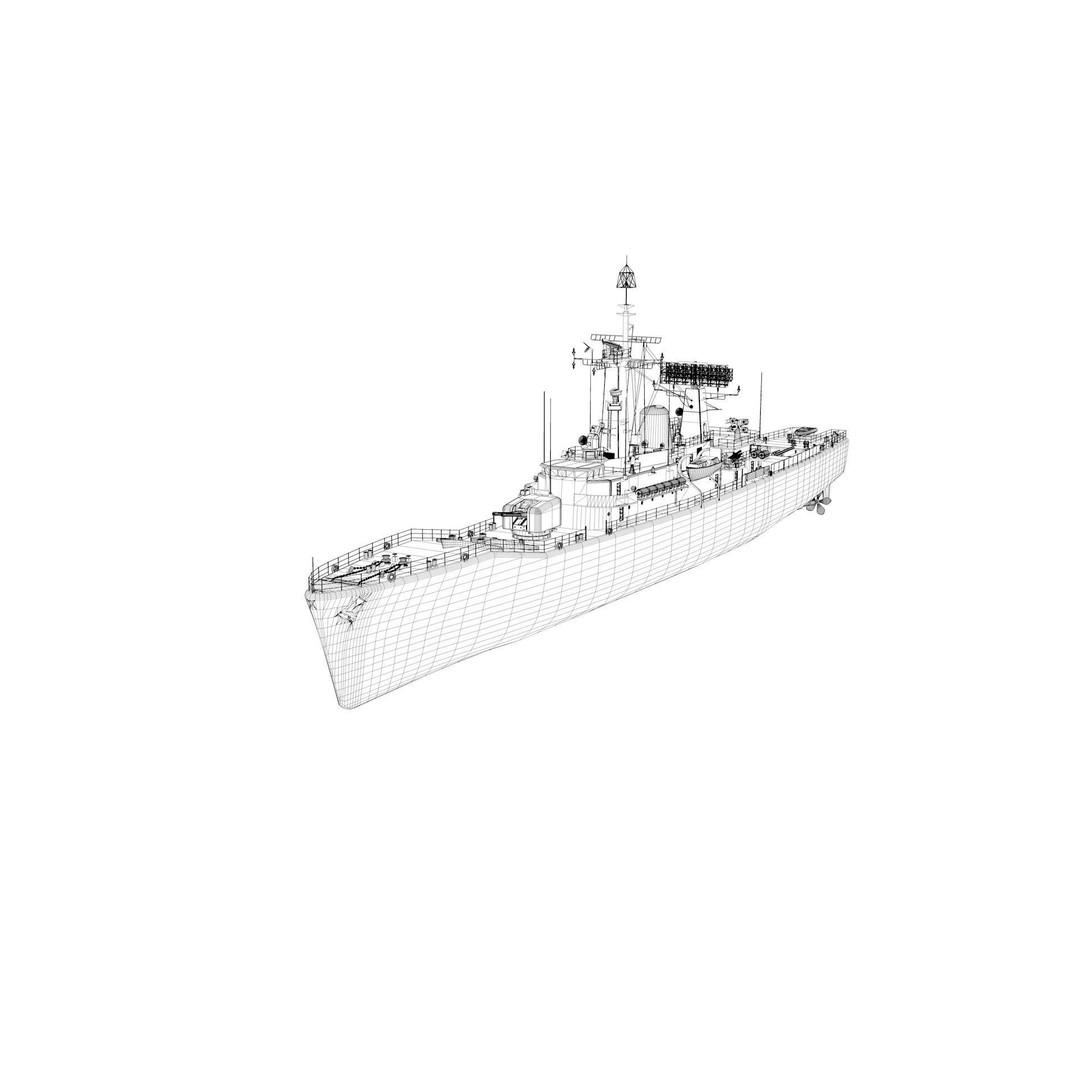 Leander Class Frigate 3D Model – Rigged Military Watercraft, FBX - View 15