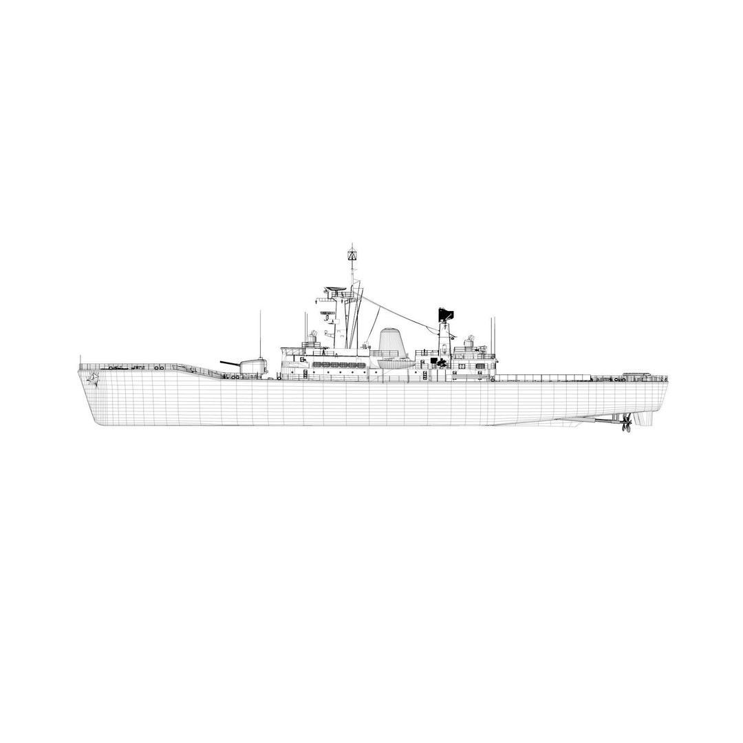 Leander Class Frigate 3D Model – Rigged Military Watercraft, FBX - View 17