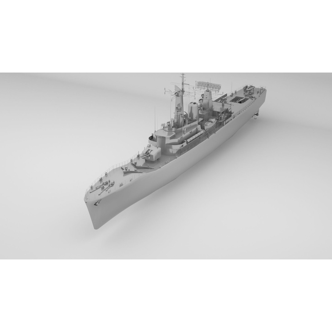 Leander Class Frigate 3D Model – Rigged Military Watercraft, FBX - View 3