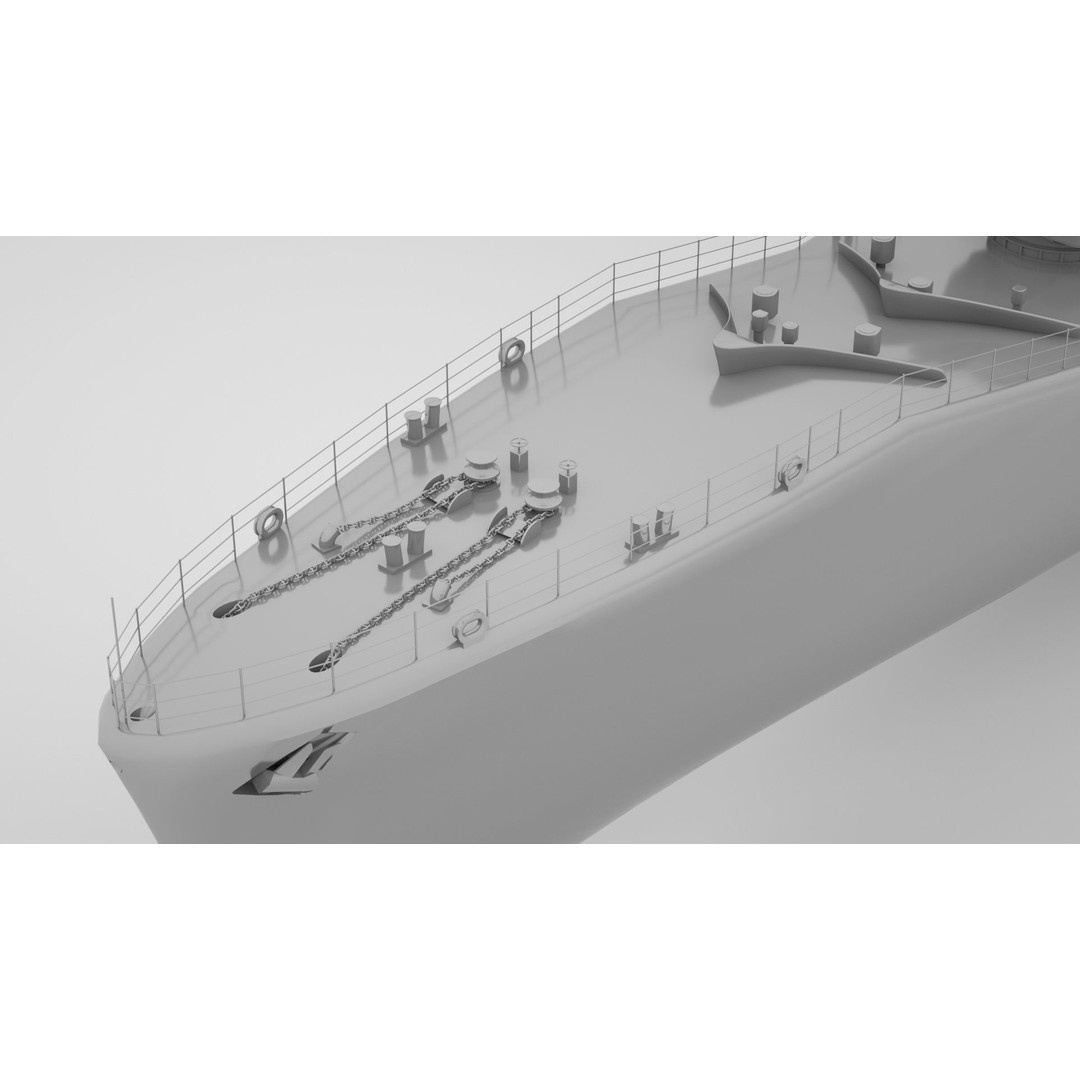 Leander Class Frigate 3D Model – Rigged Military Watercraft, FBX - View 5