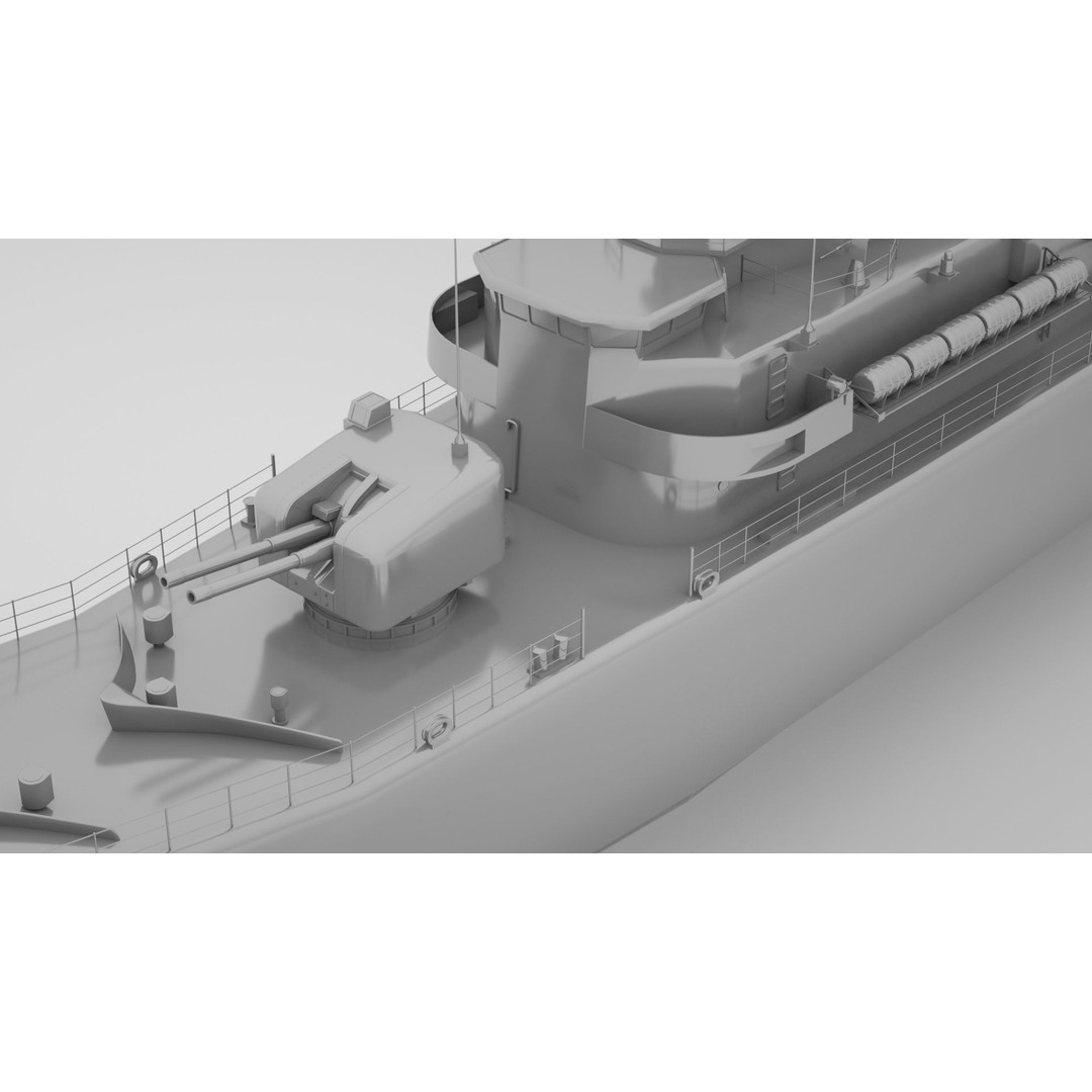 Leander Class Frigate 3D Model – Rigged Military Watercraft, FBX - View 6