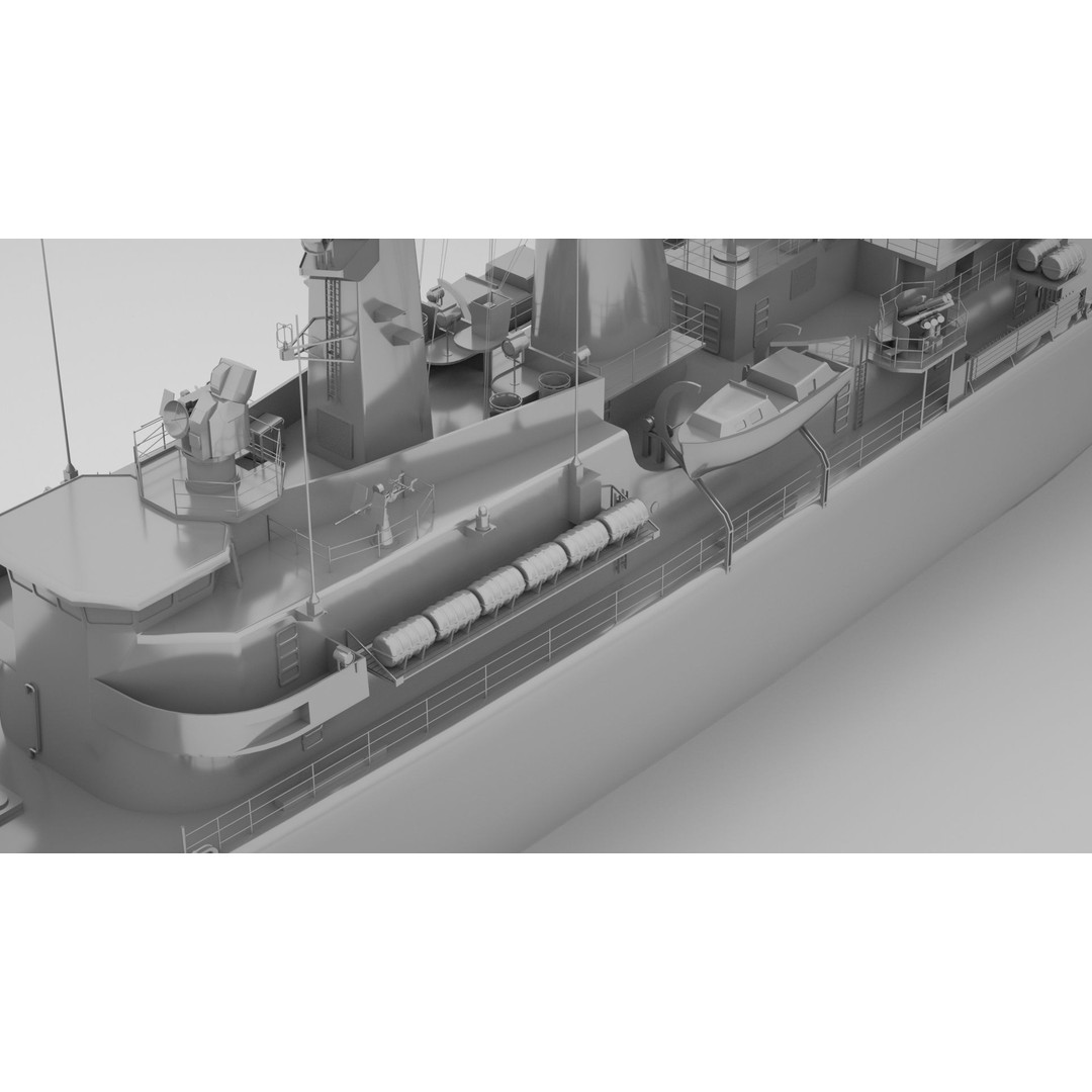 Leander Class Frigate 3D Model – Rigged Military Watercraft, FBX - View 7