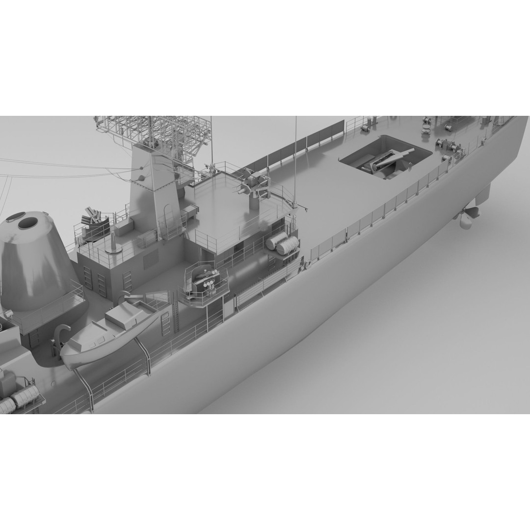 Leander Class Frigate 3D Model – Rigged Military Watercraft, FBX - View 8