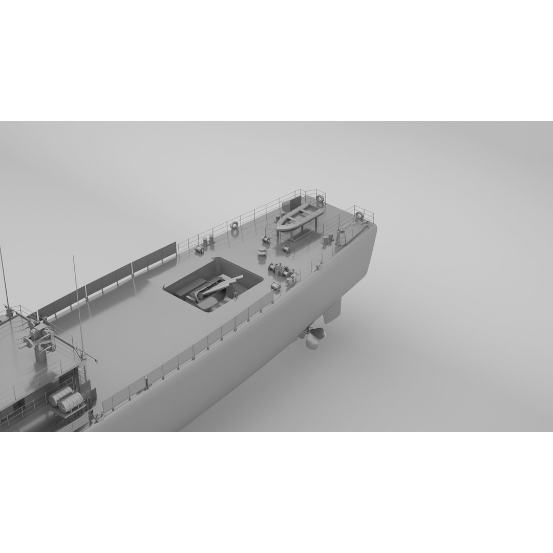 Leander Class Frigate 3D Model – Rigged Military Watercraft, FBX - View 9