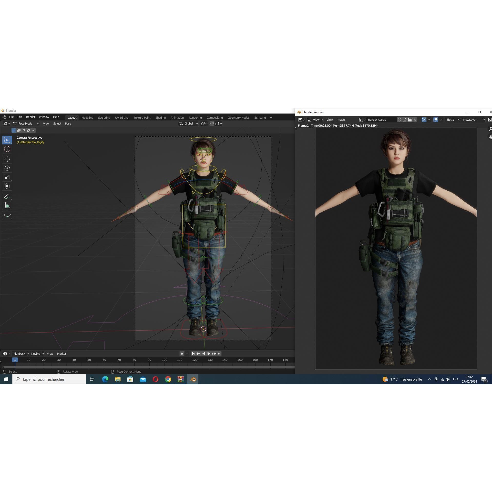 Nora - Low-Poly Game-Ready 3D Model - View 13