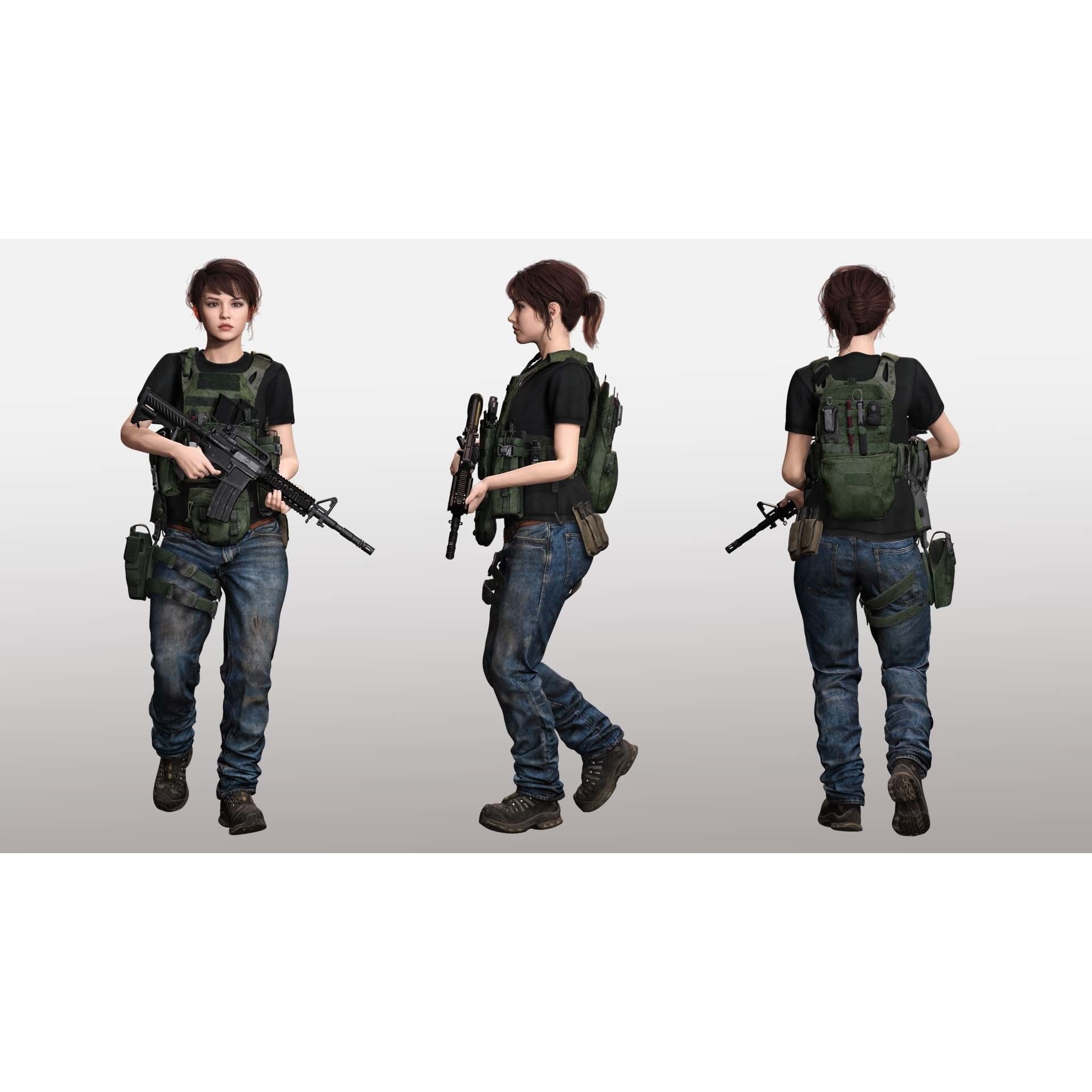 Nora - Low-Poly Game-Ready 3D Model - View 4
