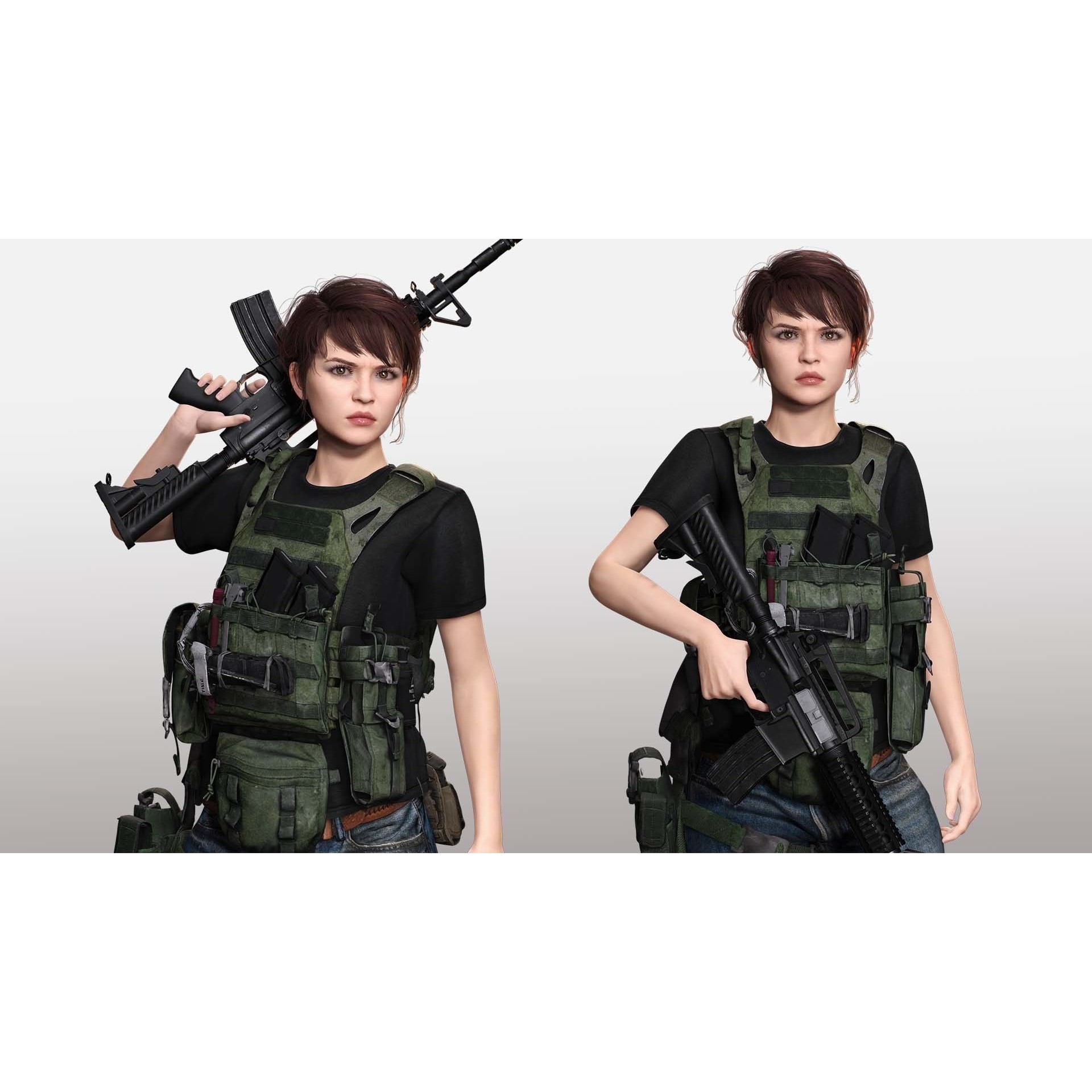 Nora - Low-Poly Game-Ready 3D Model - View 8