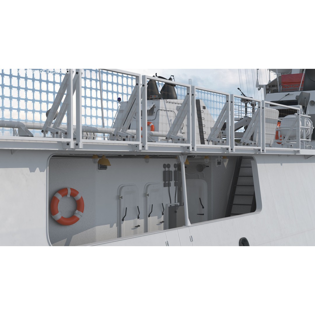 Coast Guard Ship 3D Model – High Poly Game Asset, PBR Textures, FBX - View 10