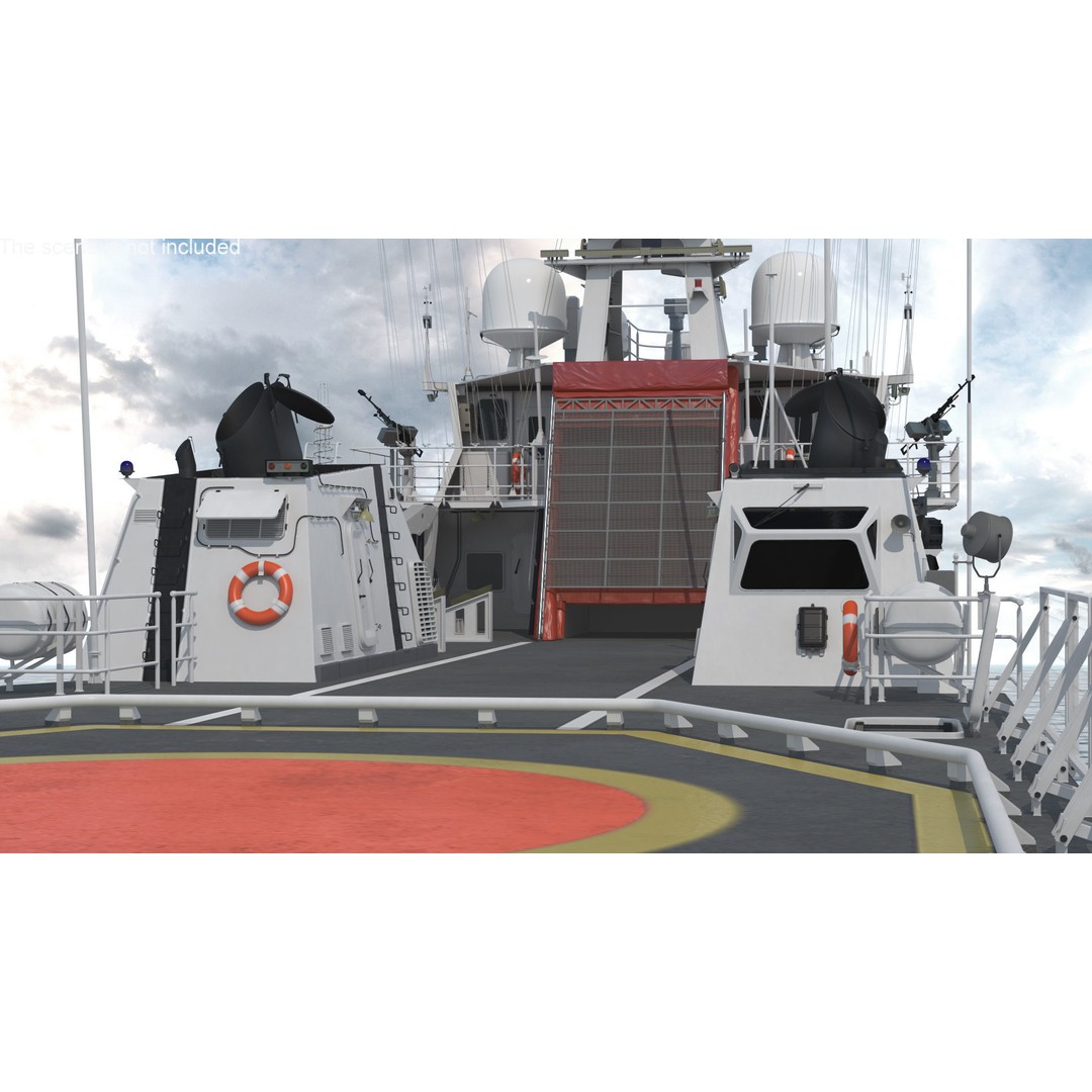 Coast Guard Ship 3D Model – High Poly Game Asset, PBR Textures, FBX - View 11